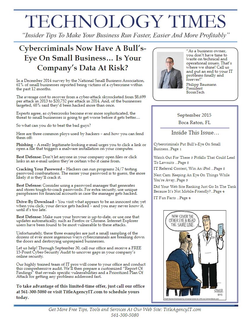 September 2015 NewsLetter