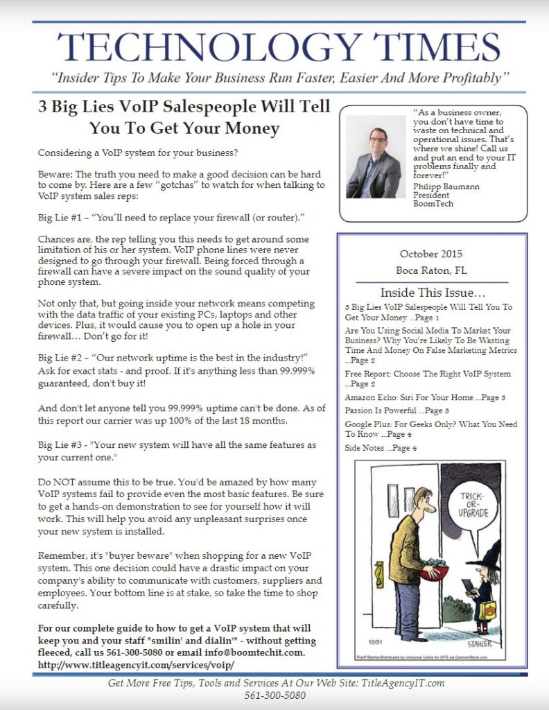 October 2015 Newsletter